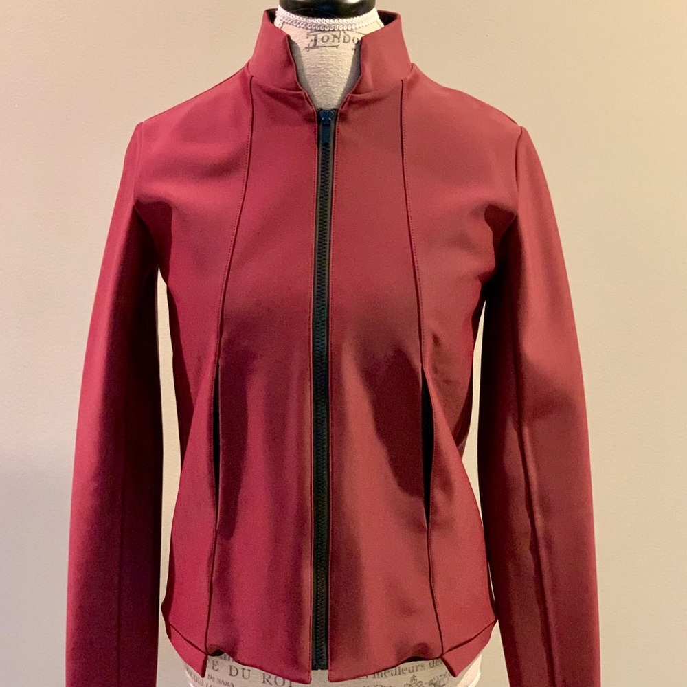 Aday Burgundy Wine Zip Jacket Small NWOT